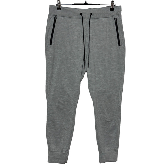 American Eagle Jogger Mens Medium Gray Zip Pockets Sweatpants Measures 34X28 - Picture 1 of 9